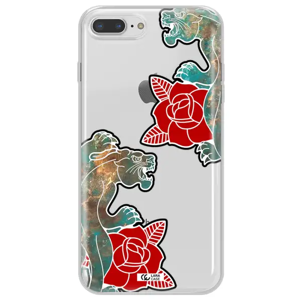 Black Panther Roses Apple iPhone 7 plus Clear TPU Case