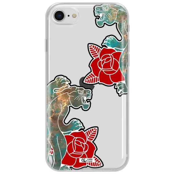 Black Panther Roses Apple Iphone Se 2020 Clear Tpu Case