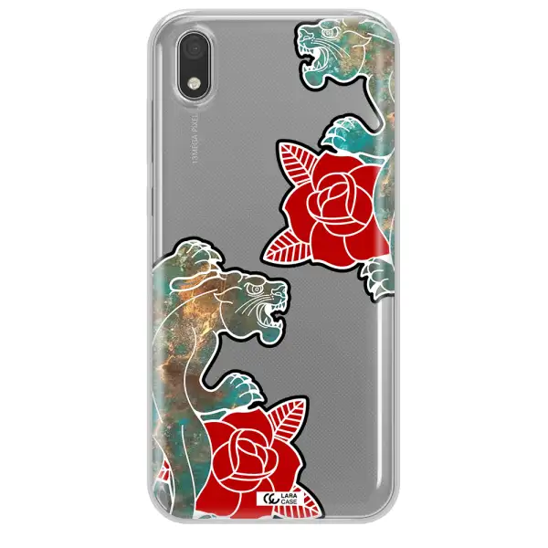 Black Panther Roses Huawei Honor 8S Clear TPU Case