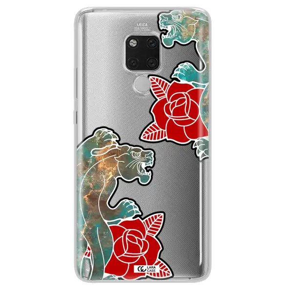 Black Panther Roses Huawei Mate 20X Clear TPU Case