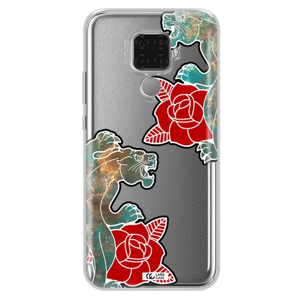 Black Panther Roses Huawei Mate 30 Lite Clear TPU Case