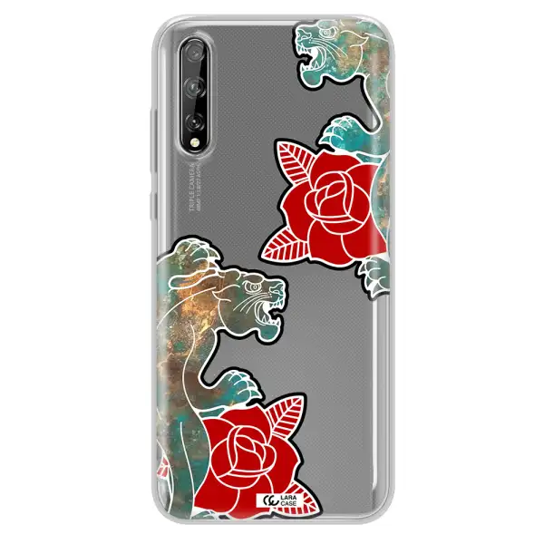 Black Panther Roses Huawei P Smart S Clear TPU Case