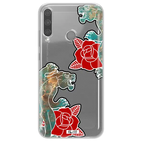 Black Panther Roses Huawei P40 Lite E Clear TPU Case