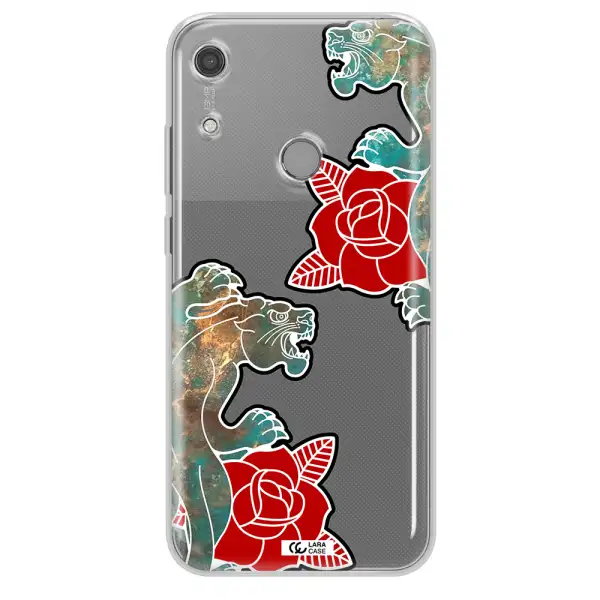 Black Panther Roses Huawei Y6S Clear TPU Case