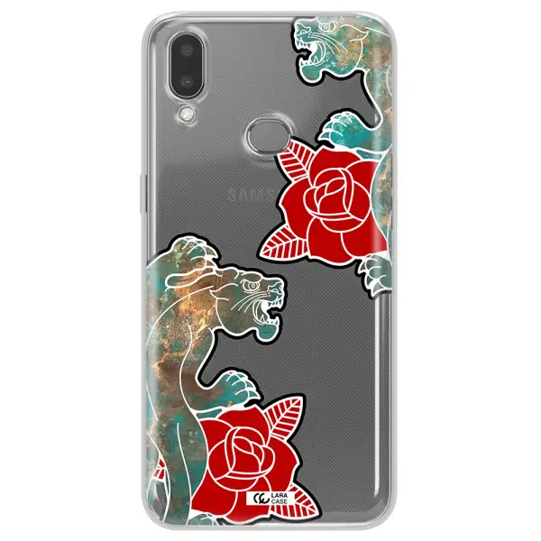 Black Panther Roses Samsung A10S Clear TPU Case