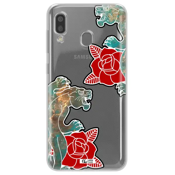 Black Panther Roses Samsung A20 Clear TPU Case