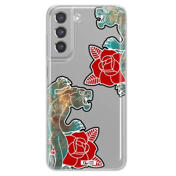 Black Panther Roses Samsung A21 Fe Clear TPU Case