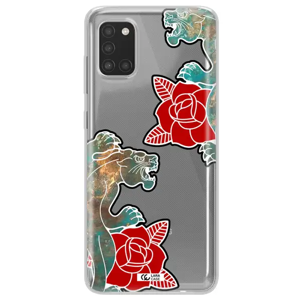 Black Panther Roses Samsung A31 Clear TPU Case