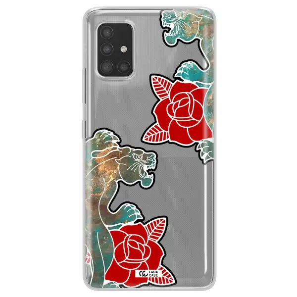 Black Panther Roses Samsung A51 Clear TPU Case