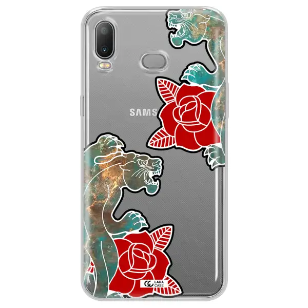 Black Panther Roses Samsung A6S Clear TPU Case