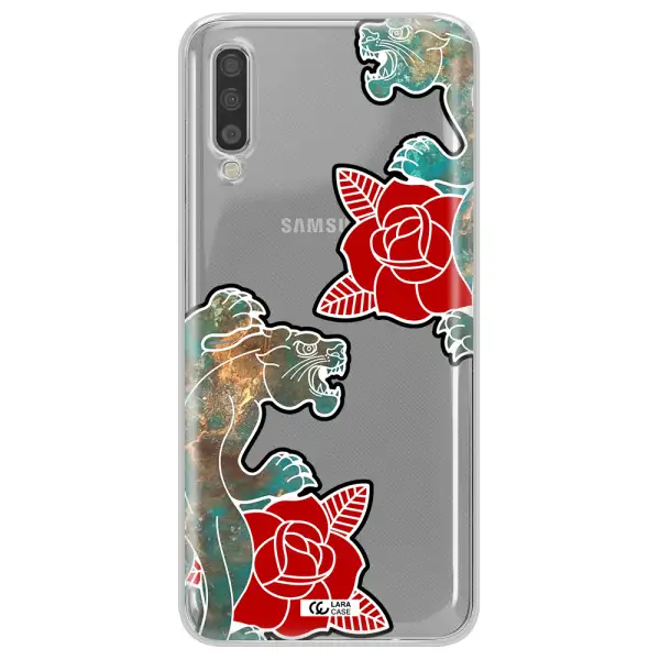 Black Panther Roses Samsung A70 Clear TPU Case