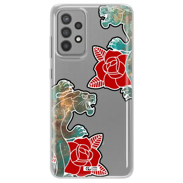 Black Panther Roses Samsung A72 Clear TPU Case