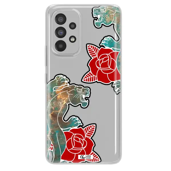 Black Panther Roses Samsung A73 Clear TPU Case