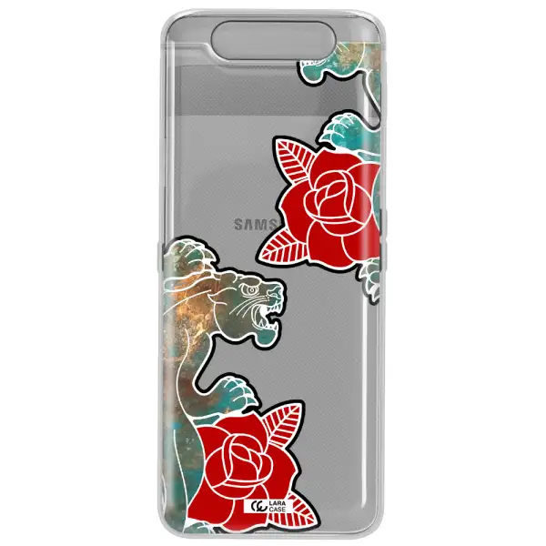Black Panther Roses Samsung A80 Clear TPU Case