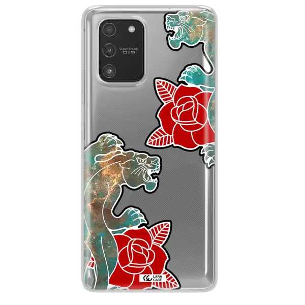 Black Panther Roses Samsung A91 Clear TPU Case