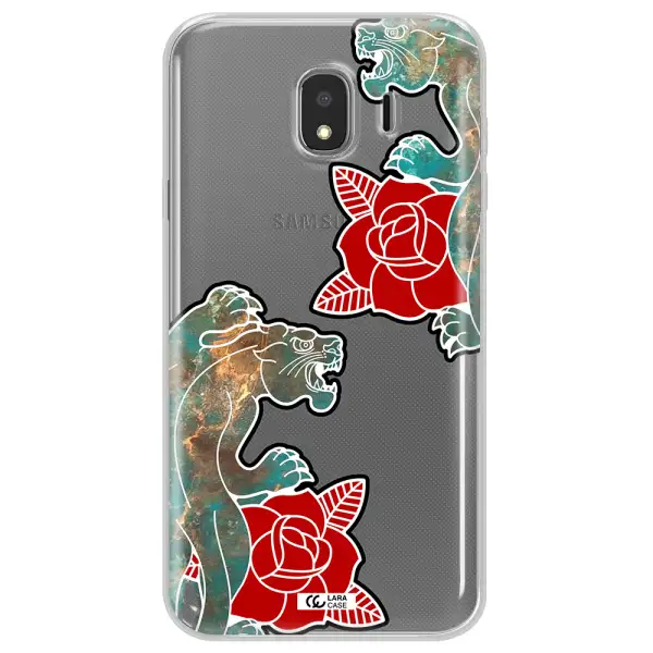 Black Panther Roses Samsung J4 Clear TPU Case