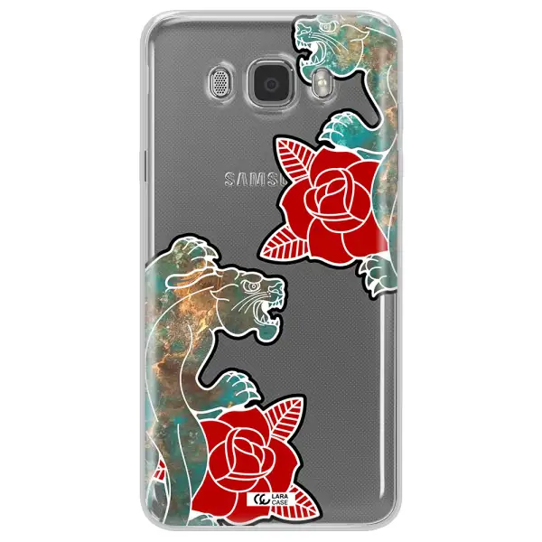 Black Panther Roses Samsung J7 2016 Clear TPU Case