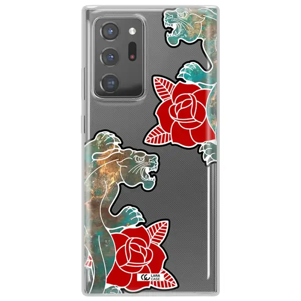 Black Panther Roses Samsung Note 20 Ultra Clear TPU Case