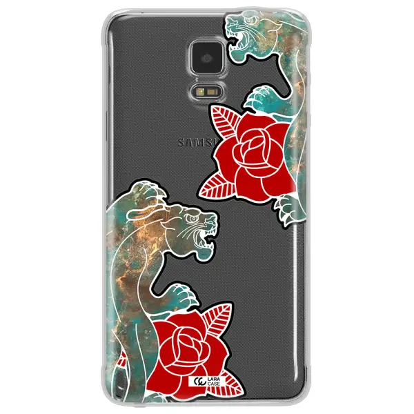 Black Panther Roses Samsung Note 4 Clear TPU Case