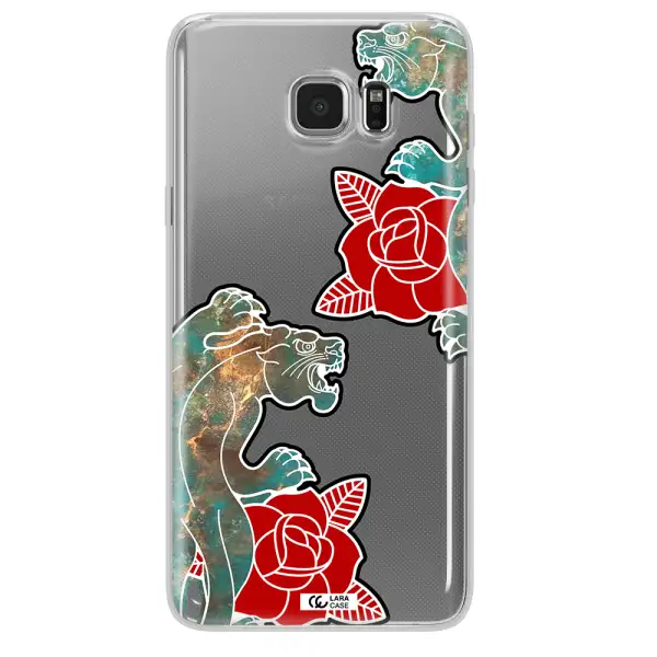 Black Panther Roses Samsung Note 5 Clear TPU Case
