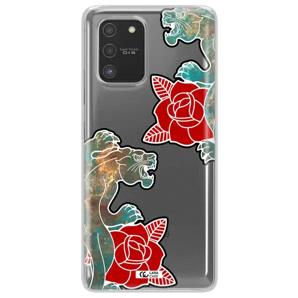 Black Panther Roses Samsung S10 Lite Clear TPU Case