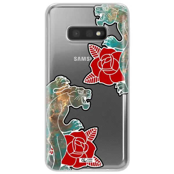 Black Panther Roses Samsung S10e Clear TPU Case