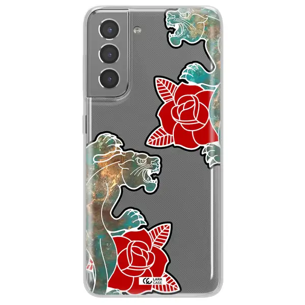 Black Panther Roses Samsung S21 Plus Clear TPU Case