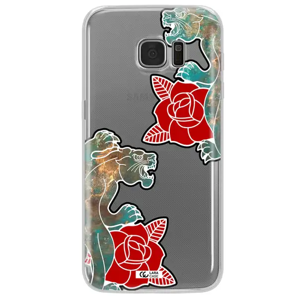 Black Panther Roses Samsung S7 Edge Clear TPU Case