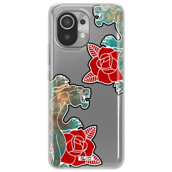 Black Panther Roses Xiaomi Mi 11 Clear TPU Case