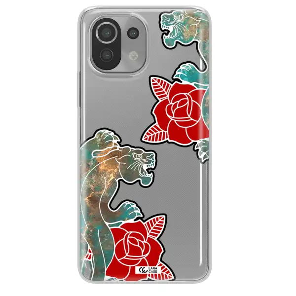 Black Panther Roses Xiaomi Mi 11 Lite Clear TPU Case