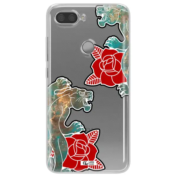 Black Panther Roses Xiaomi Mi 8 Lite Clear TPU Case