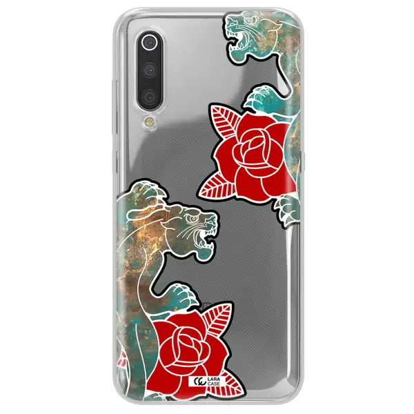 Black Panther Roses Xiaomi Mi 9 Clear TPU Case