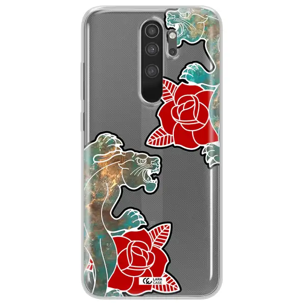 Black Panther Roses Xiaomi Note 8 Pro Clear TPU Case