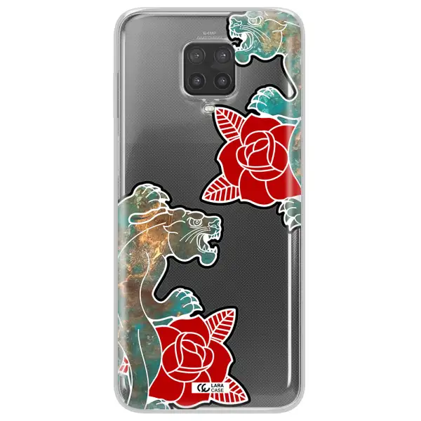 Black Panther Roses Xiaomi Note 9 Pro Clear TPU Case