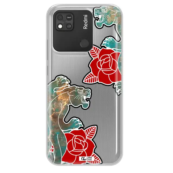 Black Panther Roses Xiaomi Redmi 10A Clear TPU Case