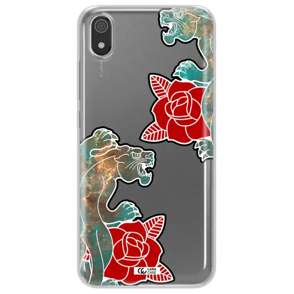 Black Panther Roses Xiaomi Redmi 7A Clear TPU Case