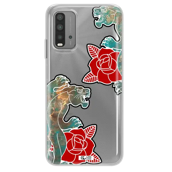 Black Panther Roses Xiaomi Redmi 9T Clear TPU Case