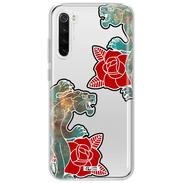 Black Panther Roses Xiaomi Redmi Note 8T Clear Tpu Case