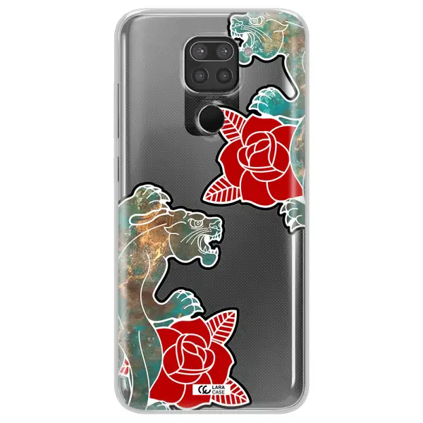 Black Panther Roses Xiaomi Redmi Note 9 Clear TPU Case