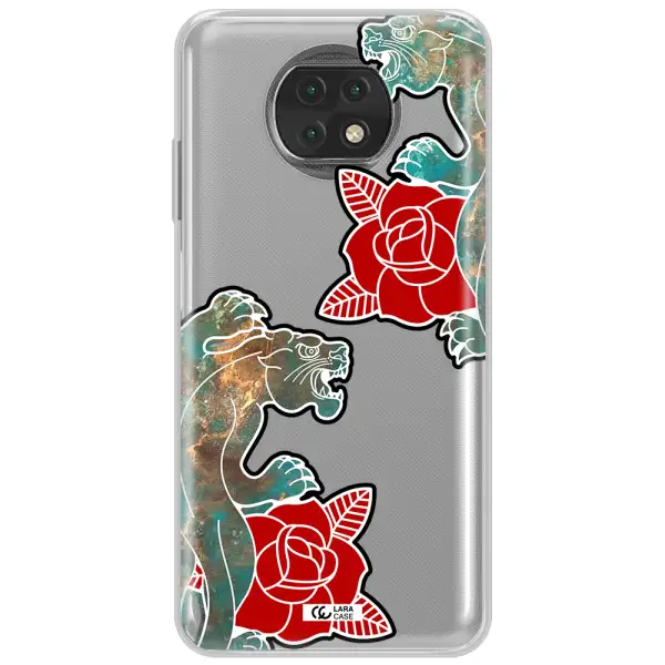 Black Panther Roses Xiaomi Redmi Note 9T Clear Tpu Case