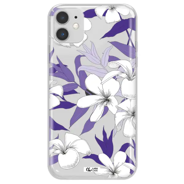 Purple Flower Apple iPhone 11 Clear TPU Case