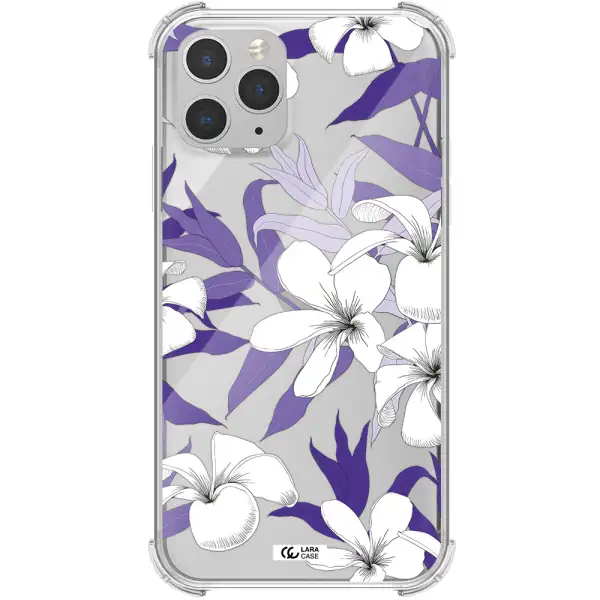 Purple Flower Apple iPhone 11 pro max Clear PC Case