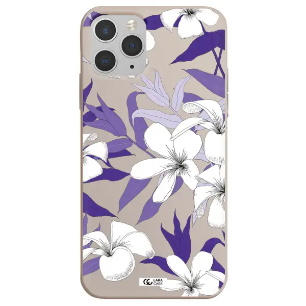 Purple Flower Apple iPhone 11 pro max Silicone Stone Case