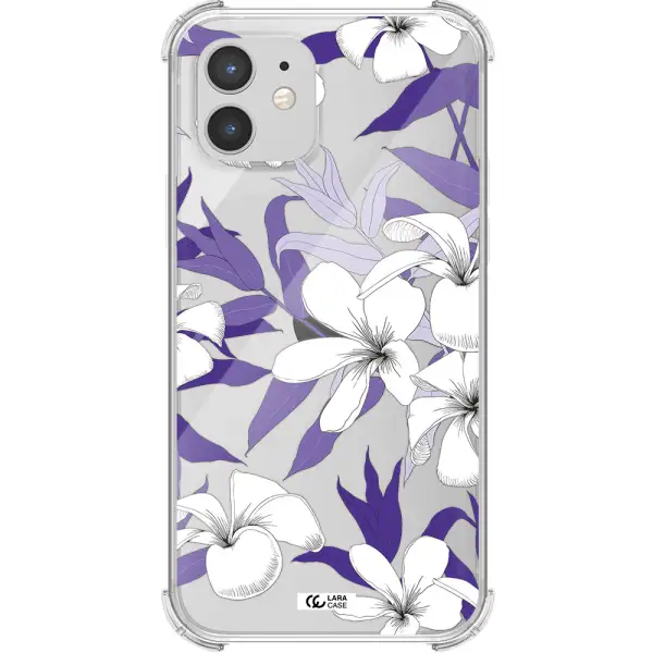 Purple Flower Apple iPhone 12 Clear PC Case