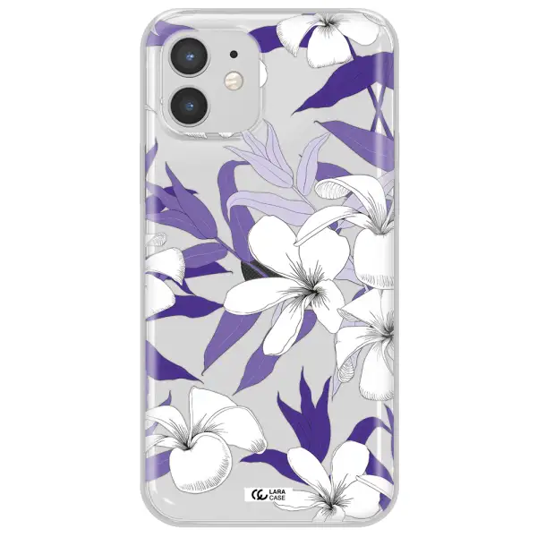 Purple Flower Apple iPhone 12 Clear TPU Case