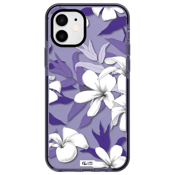 Purple Flower Apple iPhone 12 impact Lilac Case