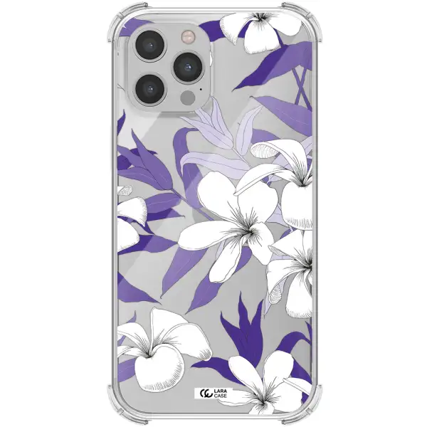 Purple Flower Apple iPhone 12 pro Clear PC Case
