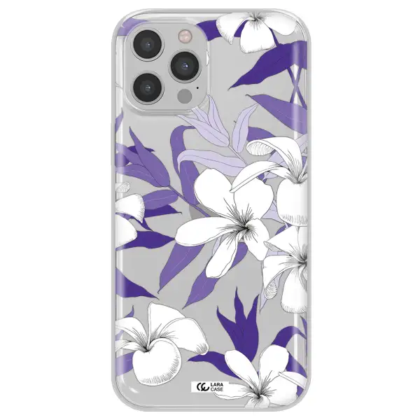 Purple Flower Apple iPhone 12 pro Clear TPU Case