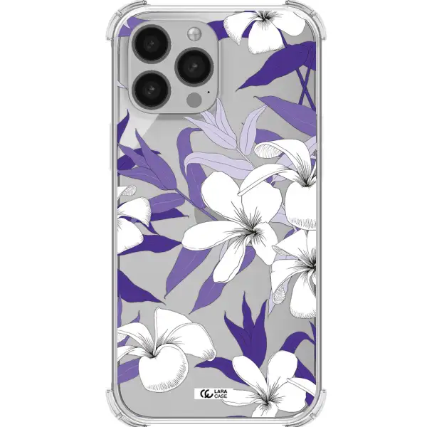 Purple Flower Apple iPhone 13 Pro Clear PC Case