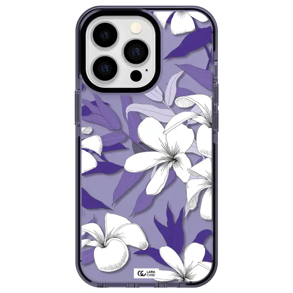 Purple Flower Apple iPhone 13 Pro impact Lilac Case